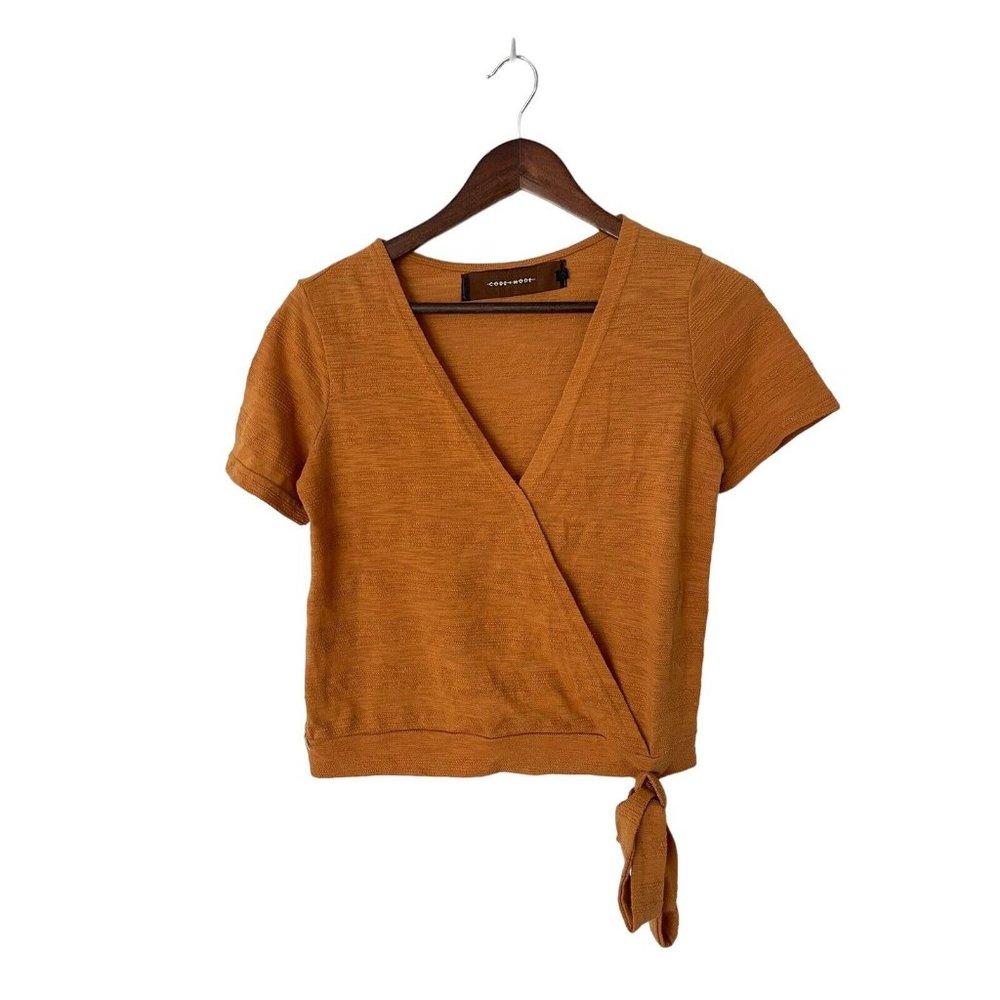 Code Mode faux wrap side tie mustard‎ yellow size small